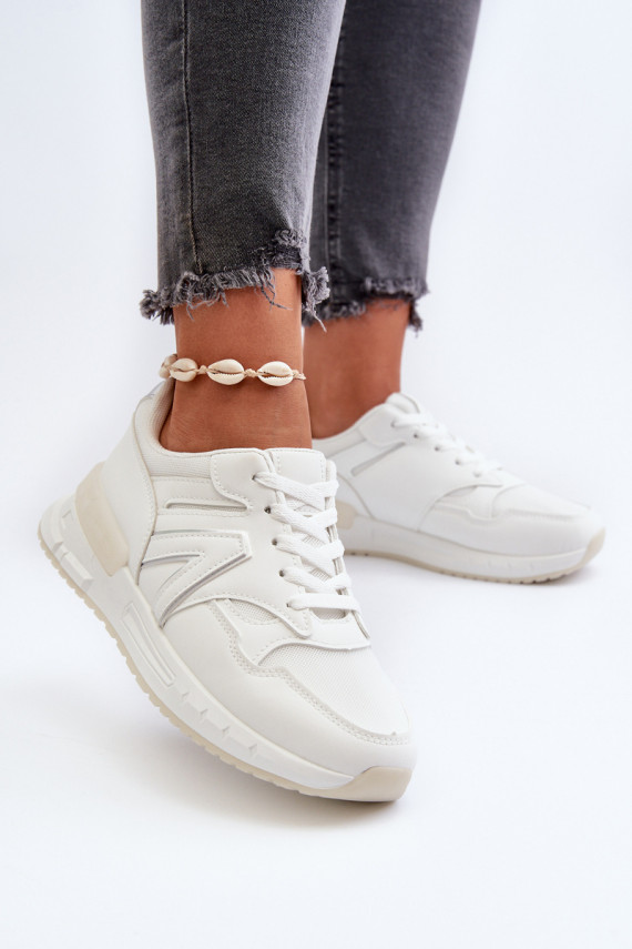 Sneakers modelio batai Moteriškos iš eko odos baltos spalvos Vinelli