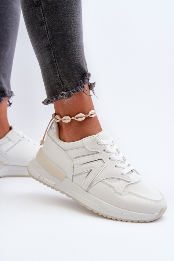 Sneakers modelio batai Moteriškos iš eko odos baltos spalvos Vinelli