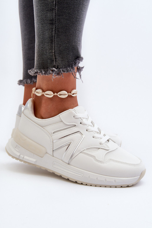 Sneakers modelio batai Moteriškos iš eko odos baltos spalvos Vinelli
