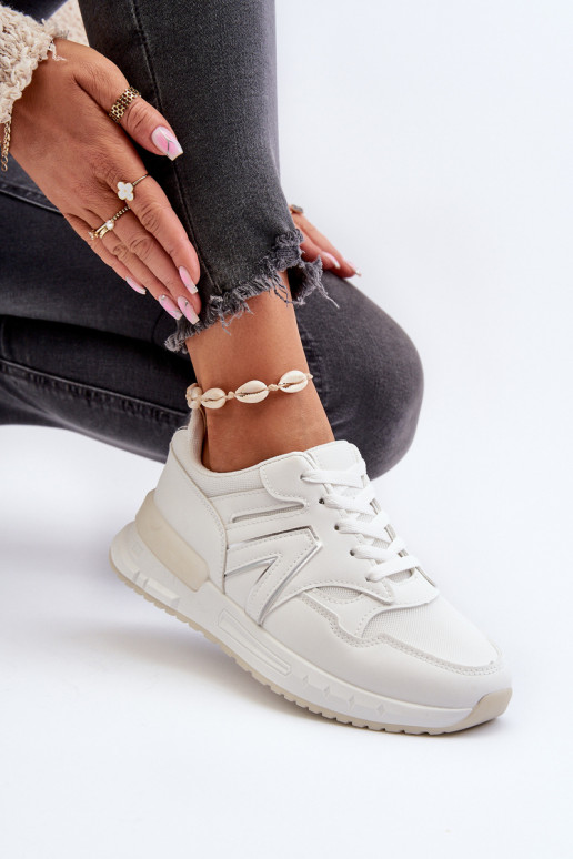Sneakers modelio batai Moteriškos iš eko odos baltos spalvos Vinelli
