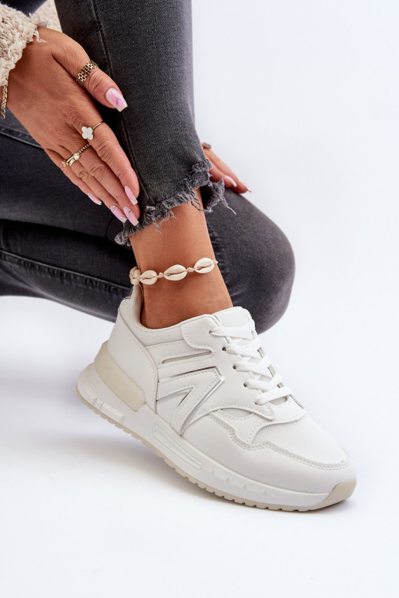 Sneakers modelio batai Moteriškos iš eko odos baltos spalvos Vinelli