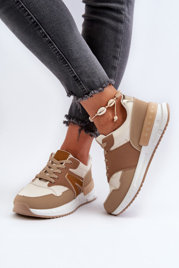 Sneakers modelio batai Moteriškos iš eko odos rudos spalvos Vinelli 2