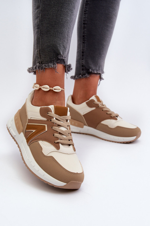 Sneakers modelio batai Moteriškos iš eko odos rudos spalvos Vinelli