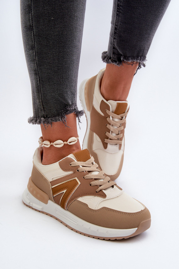 Sneakers modelio batai Moteriškos iš eko odos rudos spalvos Vinelli