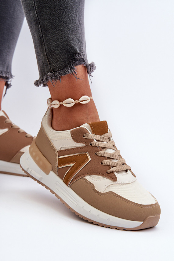 Sneakers modelio batai Moteriškos iš eko odos rudos spalvos Vinelli