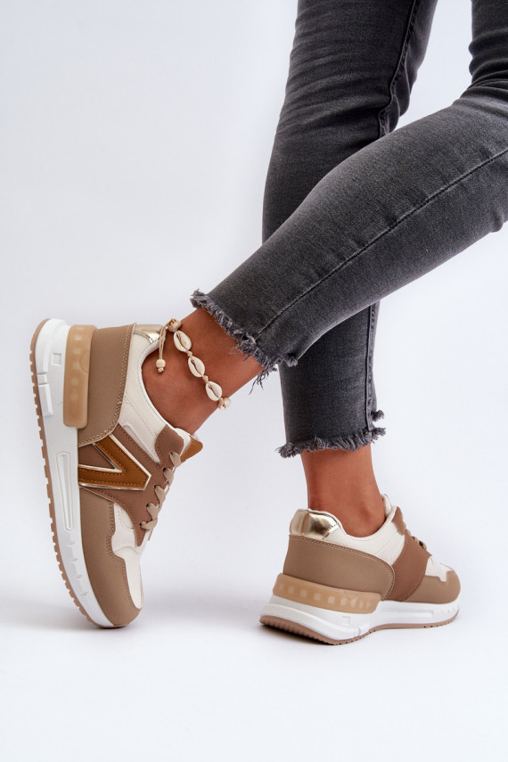 Sneakers modelio batai Moteriškos iš eko odos rudos spalvos Vinelli
