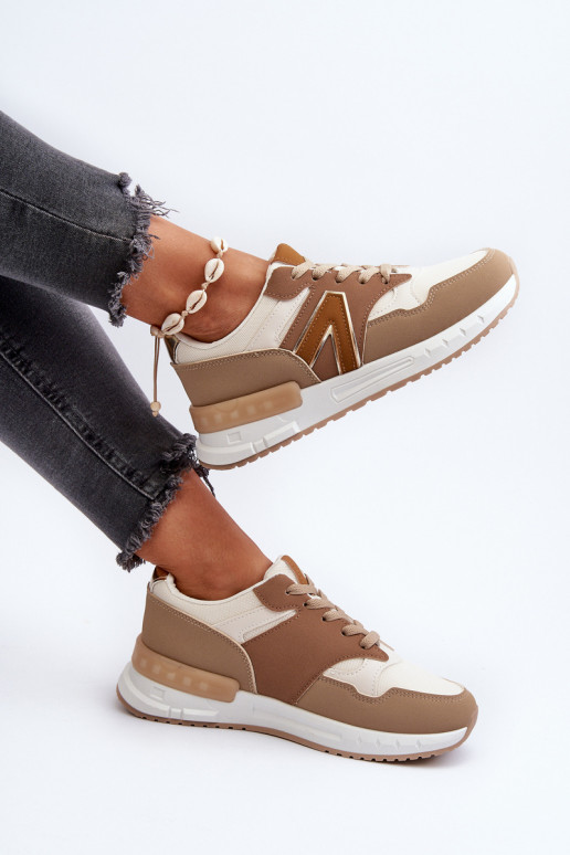 Sneakers modelio batai Moteriškos iš eko odos rudos spalvos Vinelli