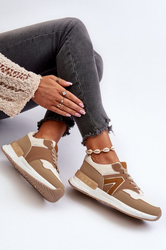 Sneakers modelio batai Moteriškos iš eko odos rudos spalvos Vinelli