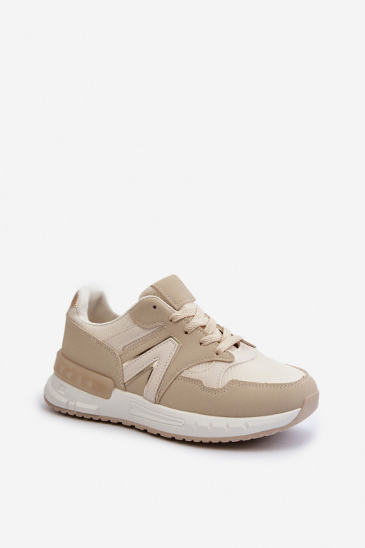 Sneakers modelio batai Moteriškos iš eko odos smėlio spalvos Vinelli