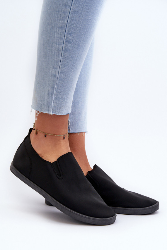 Moteriškos Sportbačiai laisvalaikio batai Slip-On juodos spalvos Lovinia