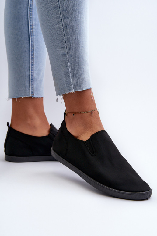 Moteriškos Sportbačiai laisvalaikio batai Slip-On juodos spalvos Lovinia