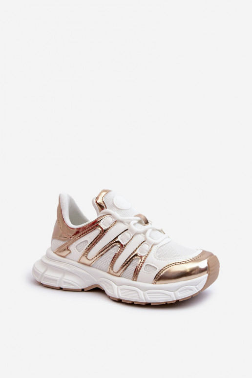 Sneakers modelio batai Moteriškos Baltos-aukso spalvos Ahmani