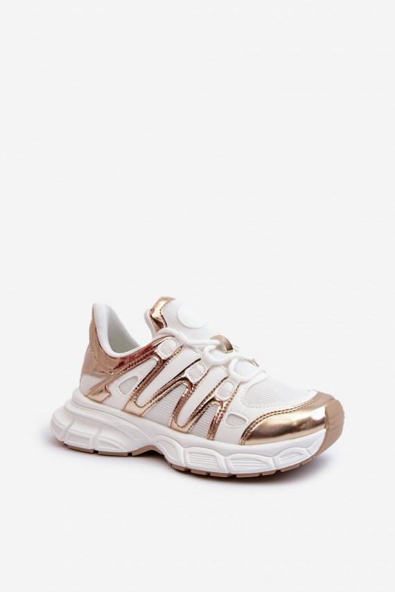 Sneakers modelio batai Moteriškos Baltos-aukso spalvos Ahmani