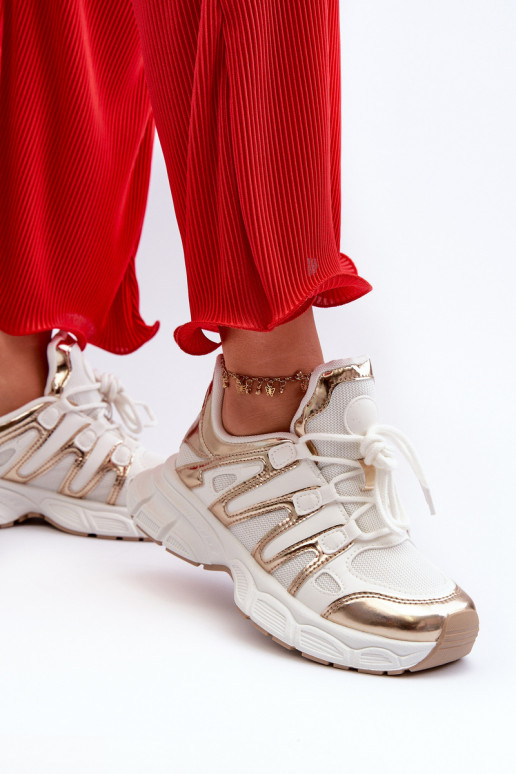 Sneakers modelio batai Moteriškos Baltos-aukso spalvos Ahmani