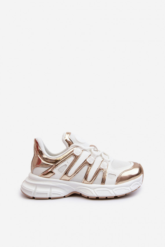 Sneakers modelio batai Moteriškos Baltos-aukso spalvos Ahmani