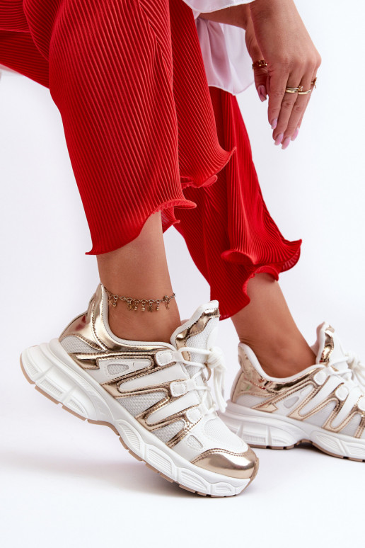 Sneakers modelio batai Moteriškos Baltos-aukso spalvos Ahmani