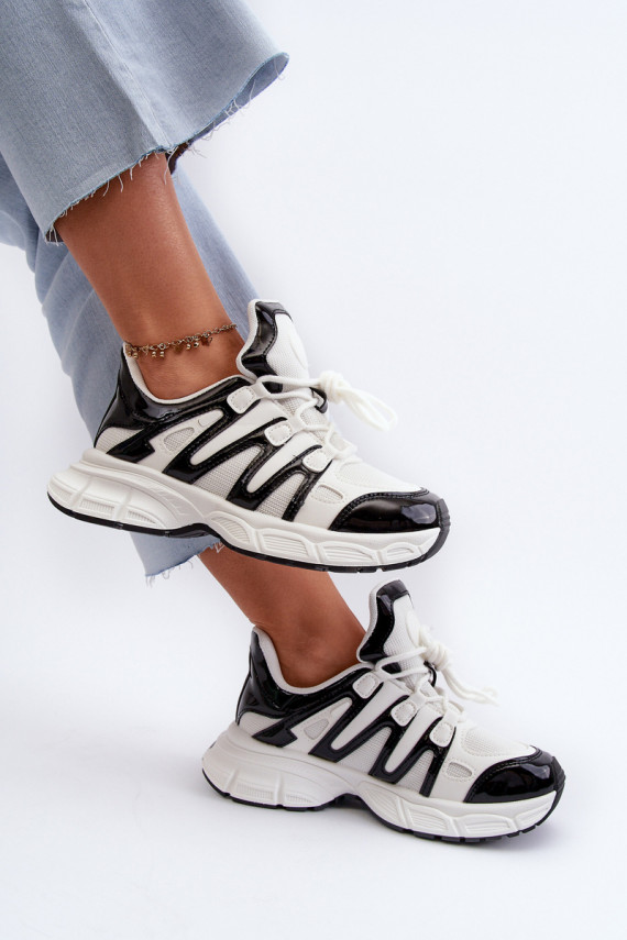 Sneakers modelio batai Moteriškos Baltos-juodos spalvos Ahmani
