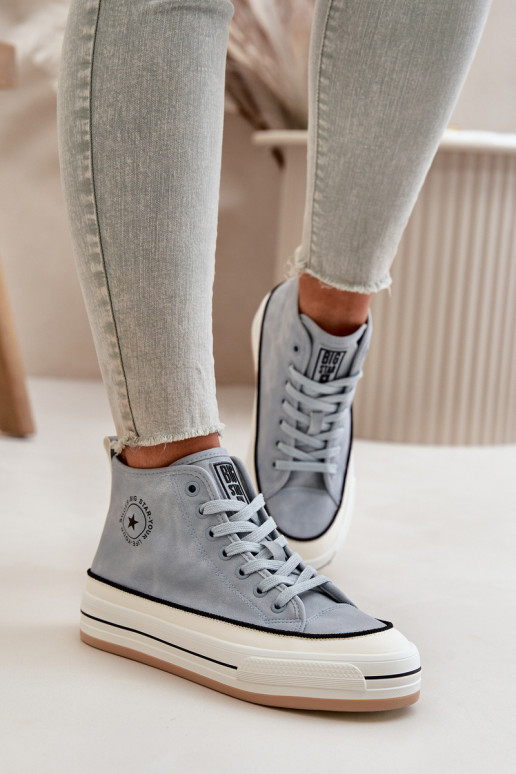 pašiltinti Laisvalaikio bateliai su platforma Eko Oda Big Star OO274069 mėlynos spalvos