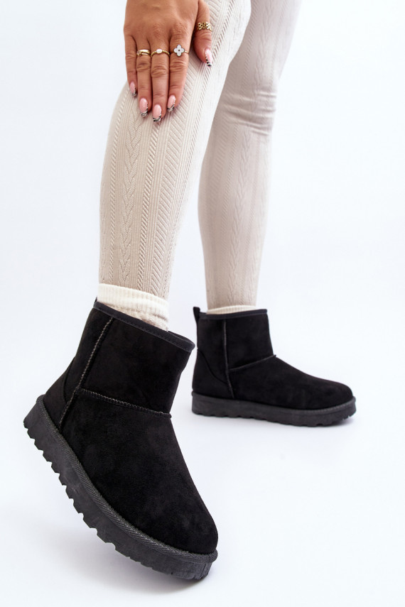 sniego batai Moteriškos iš eko zomšosowe juodos spalvos Enranta