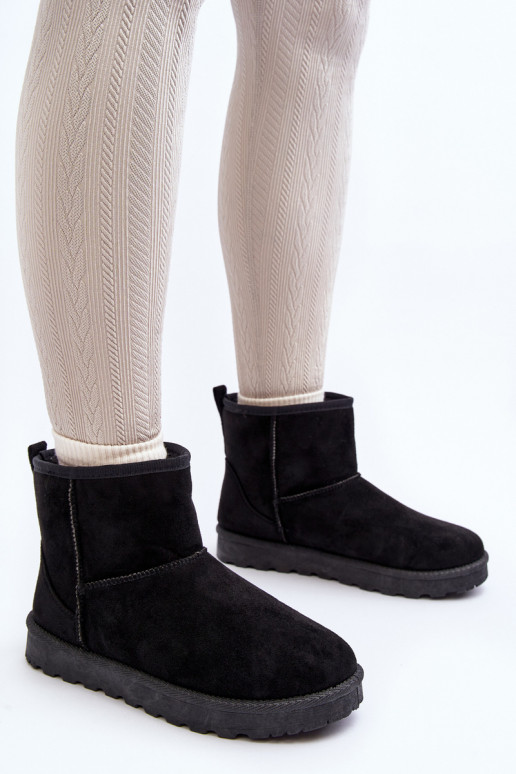 sniego batai Moteriškos iš eko zomšosowe juodos spalvos Enranta