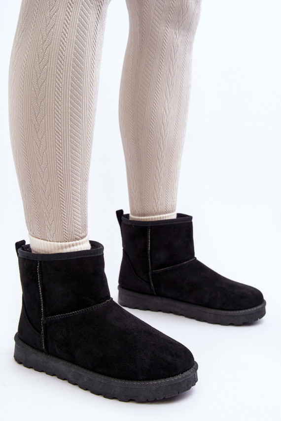 sniego batai Moteriškos iš eko zomšosowe juodos spalvos Enranta