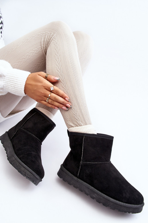 sniego batai Moteriškos iš eko zomšosowe juodos spalvos Enranta