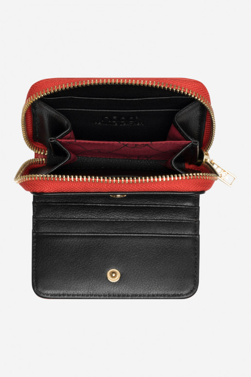 Moteriška Piniginė Pagaminta iš natūralios odos Gyvūnų raštas Maža Nobo NPUR-LR0020-C005 raudonos spalvos