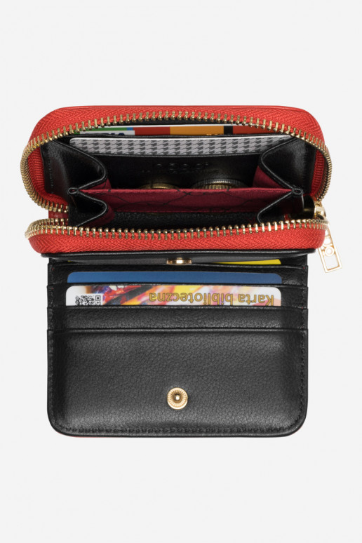 Moteriška Piniginė Pagaminta iš natūralios odos Gyvūnų raštas Maža Nobo NPUR-LR0020-C005 raudonos spalvos