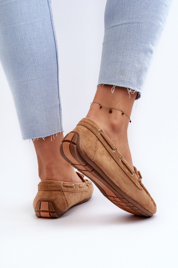 Elegantiški zomšiniai mokasinai rudos spalvos Si Passione