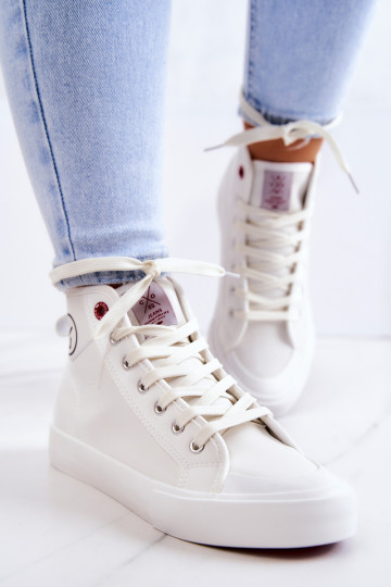 Moteriškos laisvalaikio batai su auliuku Cross Jeans JJ2R4056C baltos spalvos 2