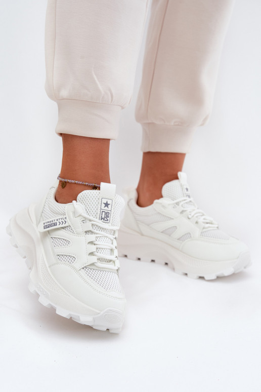 sportiniai bateliai Sneakers modelio batai Moteriškos su masyviu padu baltos spalvos Prononice