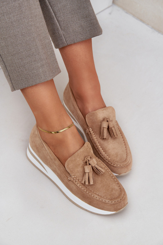 MokasinaiantSubtilusm Koturnie iš eko zomšosowe smėlio spalvos Challavia