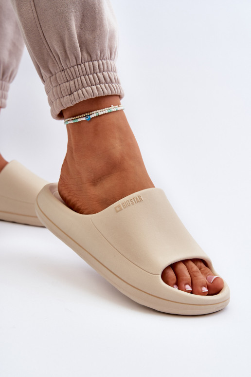 Lengva Moteriškos šlepetės Big Star NN274A040 smėlio spalvos Lengva Moteriškos šlepetės Big Star NN274A040 smėlio spalvos