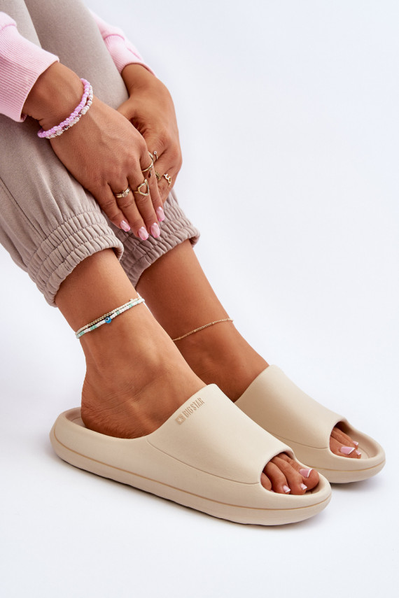 Lengva Moteriškos šlepetės Big Star NN274A040 smėlio spalvos