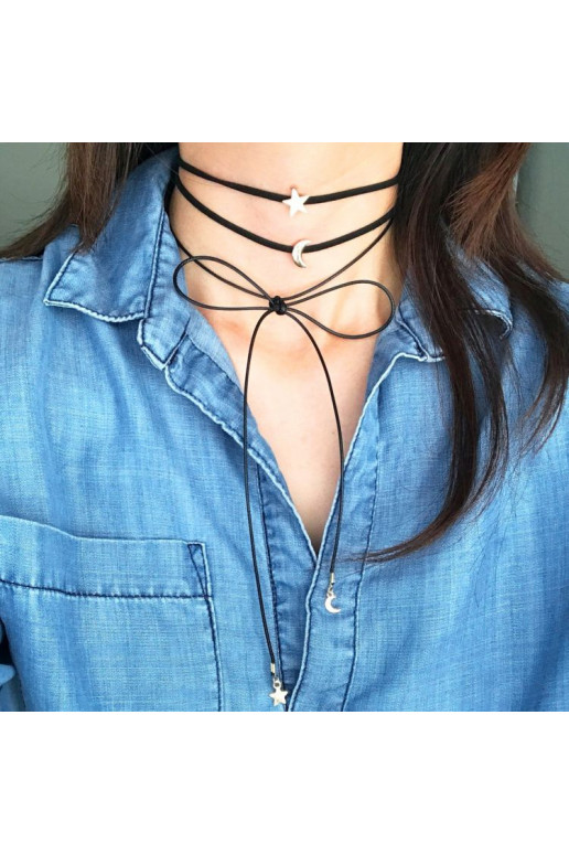Kaklo papuošalas CHOKER Mėnulis STAR - N481