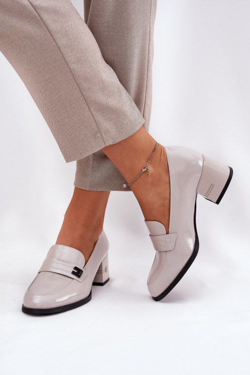 su lako efektu Oda batai Moteriškos su kulniukais Vinceza 18105 pilkos spalvos