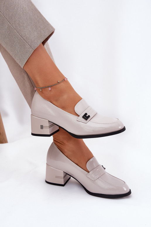 su lako efektu Oda batai Moteriškos su kulniukais Vinceza 18105 pilkos spalvos