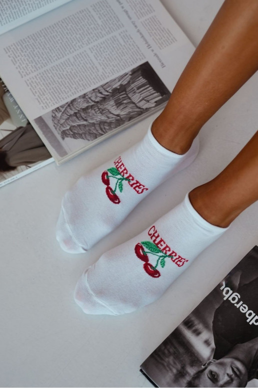 Puskojinės  Moteriškos CHERRIES baltos spalvos