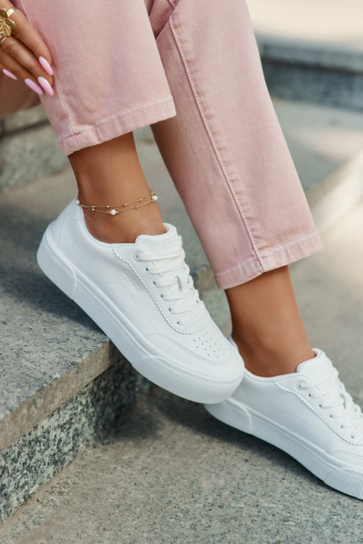 Žemas Sneakers modelio batai iš eko odos Big Star RR274303 baltos spalvos