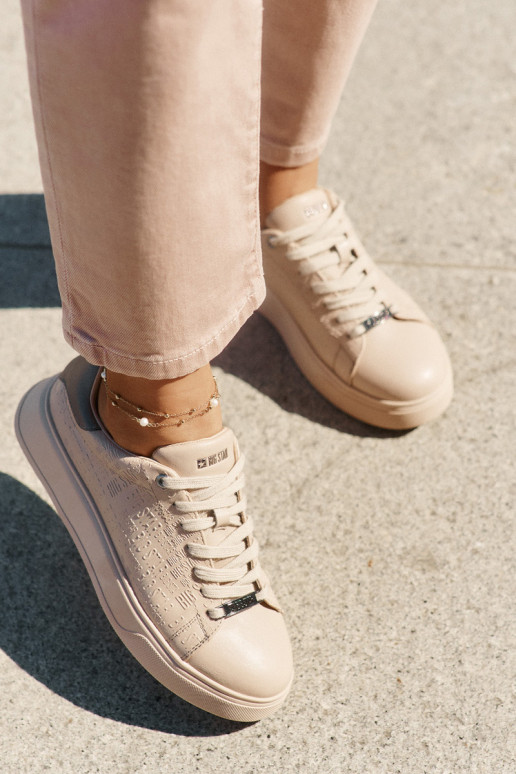 Sneakers modelio batai Moteriškos iš eko odos Big Star RR274259 smėlio spalvos