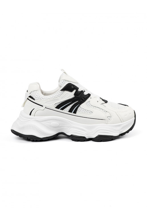 Sneakers modelio batai su masyviu kulnu baltos spalvos