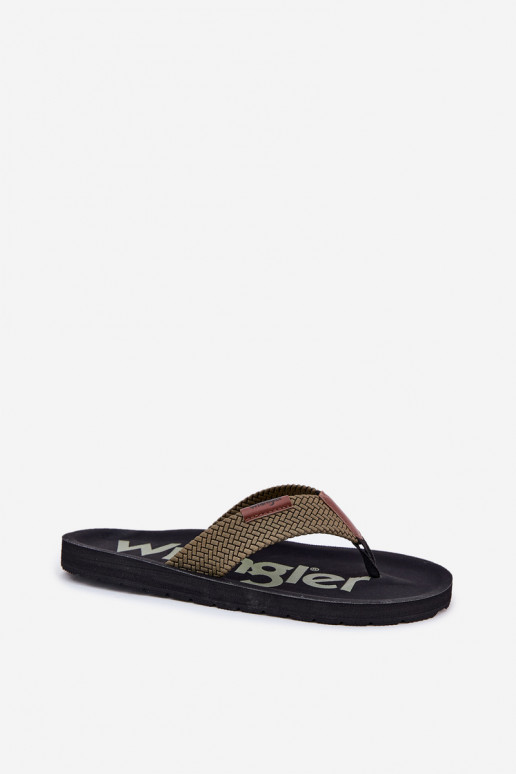 Šlepetės Šlepetės Vyrai WRANGLER ZANE FLIPFLOP MEN LOW 20251044.20251044.57B žalios spalvos