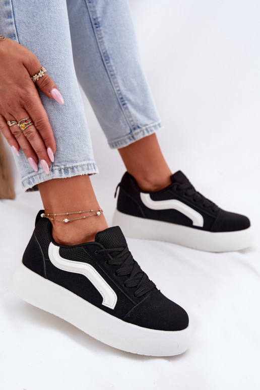 Sneakers modelio batai Moteriškos su platforma juodos spalvos Tellnira