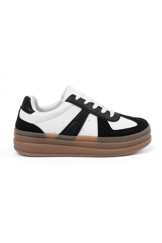 Juodos ir-baltos spalvos Sneakers modelio batai su platforma