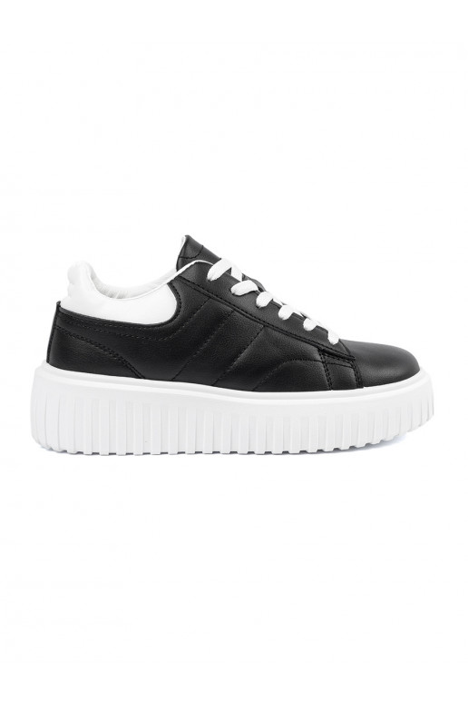 Moteriškos Sneakers modelio batai juodos spalvos z baltos spalvosmi wstawkami