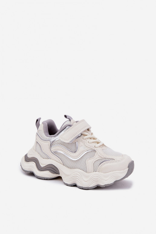 Sneakers modelio batai Vaikiški su masyviu padu baltos spalvos Lianees