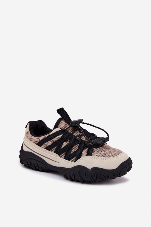 Sneakers modelio batai Vaikiški su užtempiamu užsegimu smėlio spalvos Nanelita