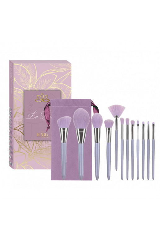 Makiažo šepetėlių rinkinys 13 vnt.  violetinės spalvos PZ28FIO
