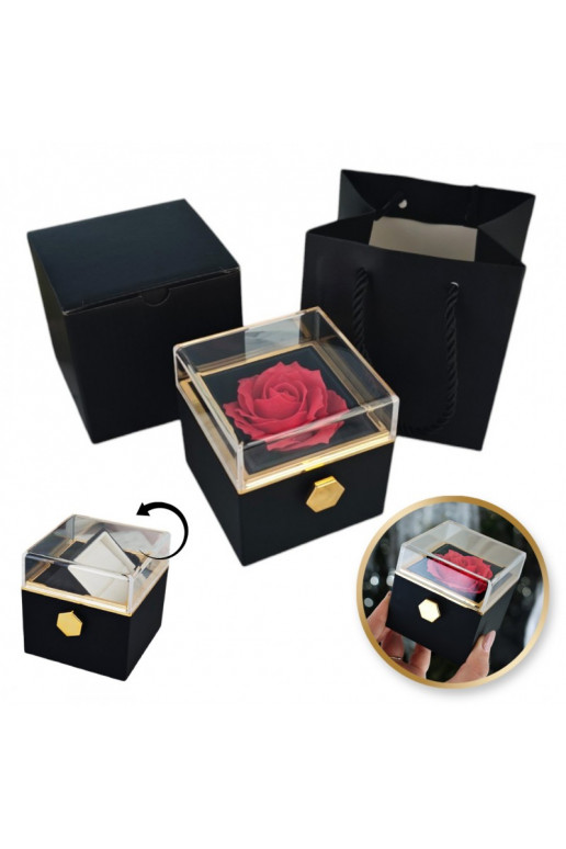 Pudełeczko Walentynkowe Rose Treasure Boxbiżuterię mydlana Wieczna Róża Obrotowe PDOZ26CZ