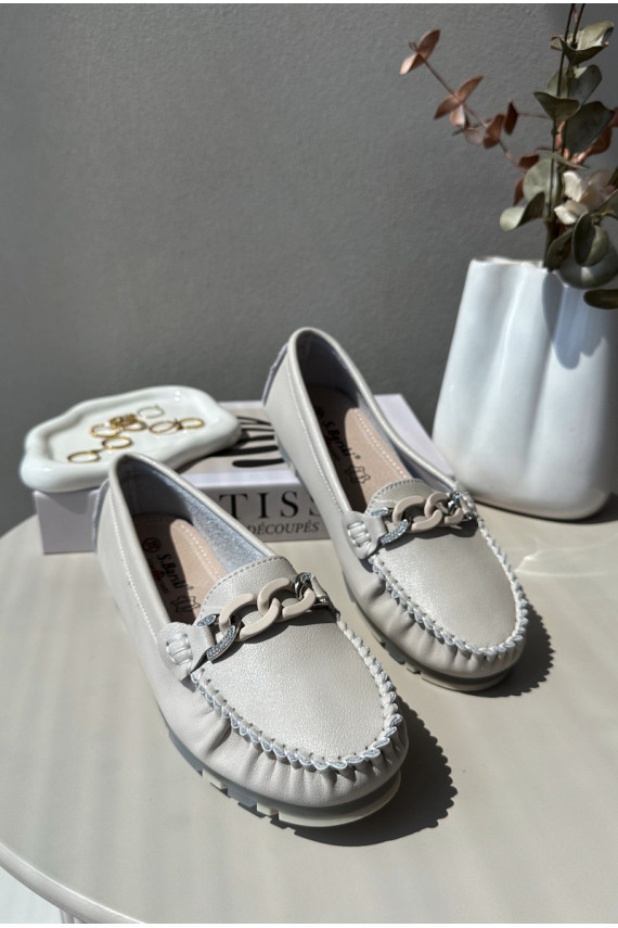 Moteriški mokasinai su ornamentais smėlio spalvos S.Barski LR339